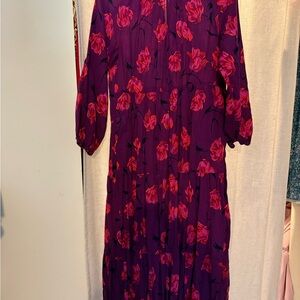 A New Day Red and Pink Long Sleeve Sundress